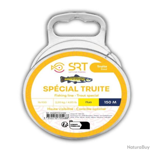 NYLON SRT SPECIAL TRUITE 150M - FLUO JAUNE 22/100