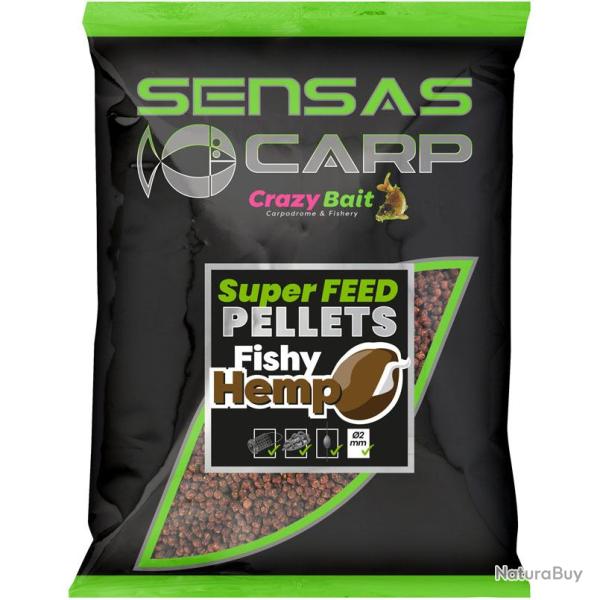 SUPER FEED PELLETS SENSAS 650G �2.00MM FISHY HEMP