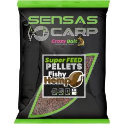 SUPER FEED PELLETS SENSAS 650G 4MM FISHY HEMP