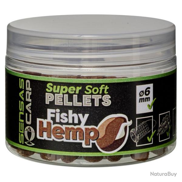 SUPER SOFT PELLETS SENSAS 60G 6MM FISHY HEMP