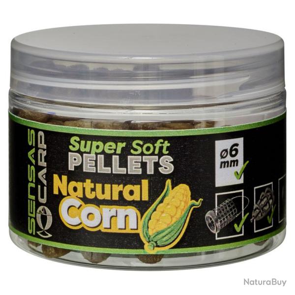 SUPER SOFT PELLETS SENSAS 60G 6MM NATURAL CORN