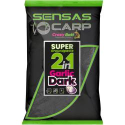 SENSAS SUPER GROUNDPASTE 2 EN 1 - 1KG GARLIC DARK
