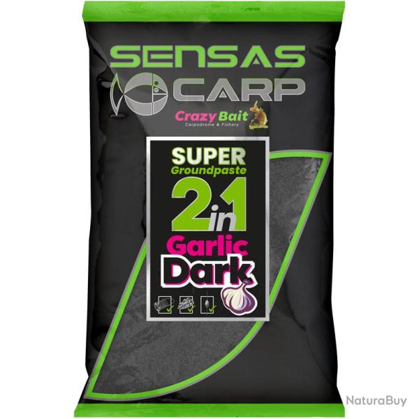 SENSAS SUPER GROUNDPASTE 2 EN 1 - 1KG GARLIC DARK