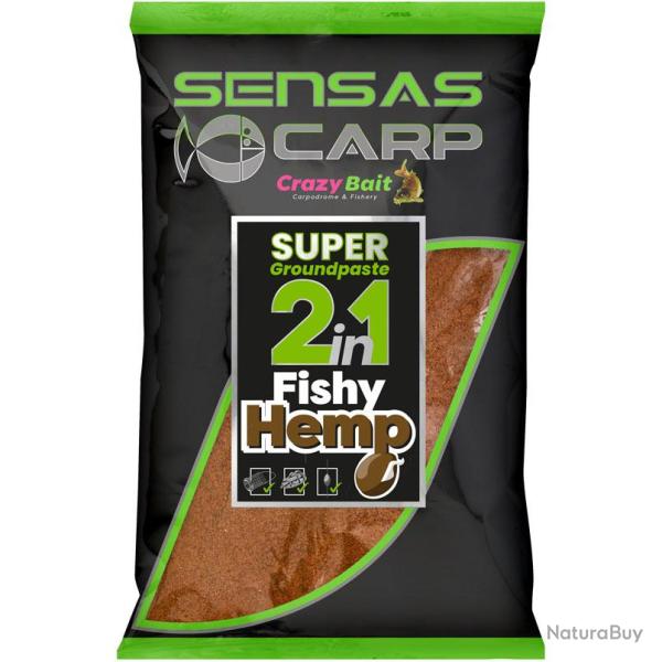 SENSAS SUPER GROUNDPASTE 2 EN 1 - 1KG FISHY HEMP