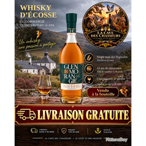 Glenmorangie "the Quinta Ruban" 14ans "bourbon casks finished in port casks" whisky 70cl