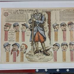 Planche humoristique le Poilu en 1914 WW1