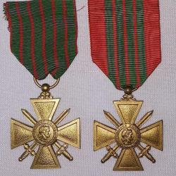 M&eacute;dailles Croix de Guerre 1914-18/1939 arm&eacute;e fran&ccedil;aise