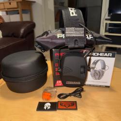 casque &eacute;lectronique prohear avec housse rigide