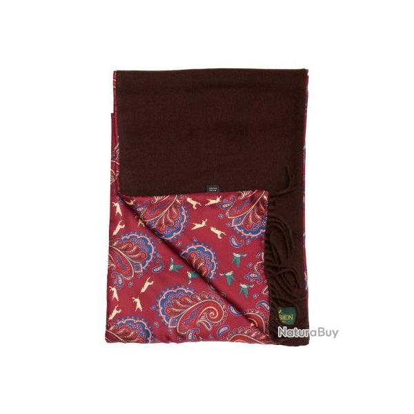 Echarpes en laine et soie r�versible Game - Laksen - Rouge / Taille unique