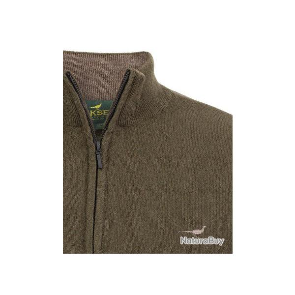 Pull 1/4 de zip en lambswool Brompton - 5 coloris - Laksen - Olive / S