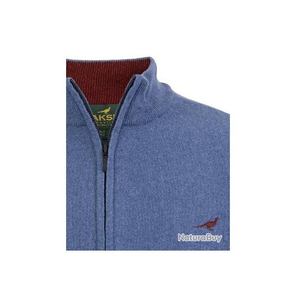 Pull 1/4 de zip en lambswool Brompton - 5 coloris - Laksen - Loch blue / S