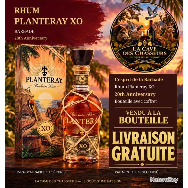RHUM PLANTERAY XO 20TH ANNIVERSARY 70CL RHUM DES BARBADES LIVRAISON GRATUITE