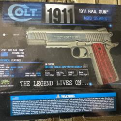 Colt 1911 rail gun airsoft co 2 full m&eacute;tal