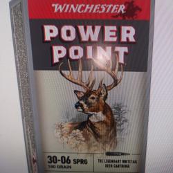 Winchester power point 30-06 sprg 180 gr 20 munitions