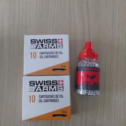 Cartouches co2 et billes acier 4.5 BBs