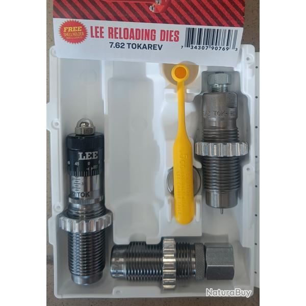 Jeu d'outils Lee 7.62 Tokarev complet NOUVEAU avec si�geur microm�trique 90769