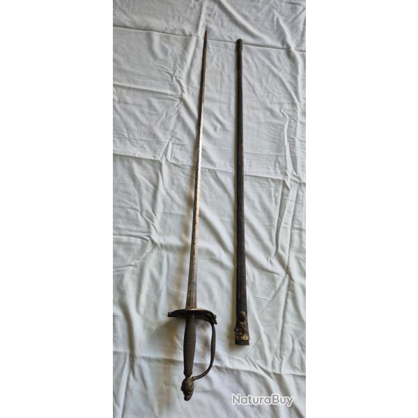 EPEE A DE LA FIN DU XVIII eme SIECLE AVEC SON FOURREAU n11