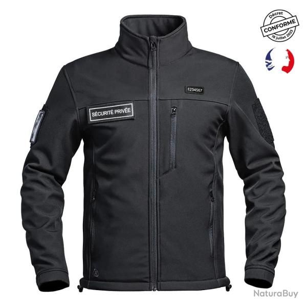 Veste Softshell S�curit� Priv�e Noir - S�cu-one XXXL