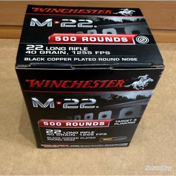 Boite de 500 cartouches winchester M22 cal 22LR