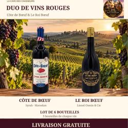 LOT 6 BOUTEILLES 3 BTLE ROI BOEUF 2023 ET 3 BTLE CUVEE "COTE DE BOEUF" 2025