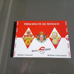 Coffret Officiel Premier Euro MONACO 2002 BU (Brillant Universel) - 8 Pi&egrave;ces