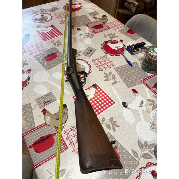 Ancien fusil de chasse li�geois double canon juxtapos�s � chien ,percussion centrale .