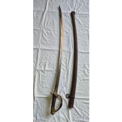 SABRE 1822 Cavalerie legere manufacture d'armes de  Chatellerauld f&eacute;vrier 1878 avec son fourreau