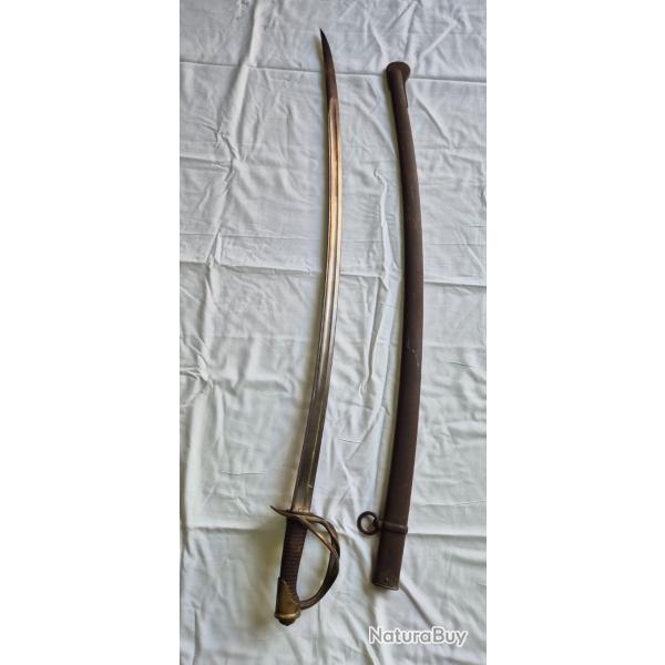 SABRE 1822 Cavalerie legere manufacture d'armes de  Chatellerauld f�vrier 1878 avec son fourreau