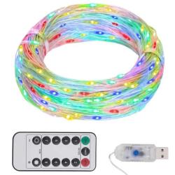Guirlande LED cuivre multicolore 30 m 300 LED 8 modes &eacute;clairage
