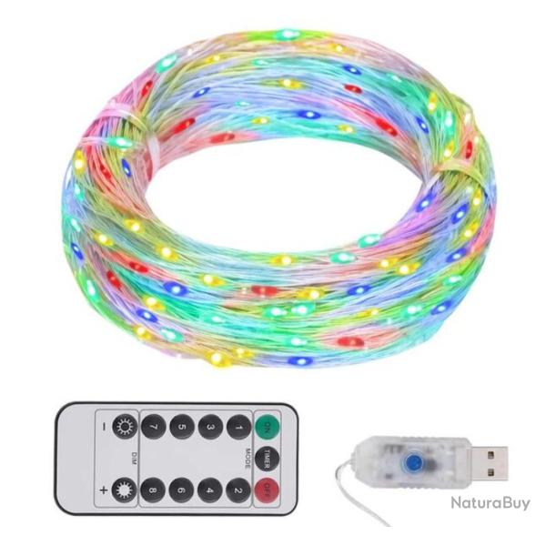 Guirlande LED cuivre multicolore 30 m 300 LED 8 modes �clairage