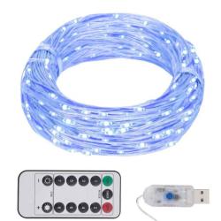 Guirlande LED cuivre bleu 30 m 300 LED 8 modes &eacute;clairage