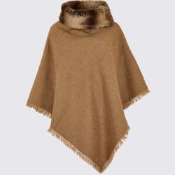 Poncho twill Silverfir Camel