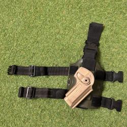 Holster IMI Defense Beretta 92 / PAMAS G1 + plaque de cuisse - Authentique Made in Israel