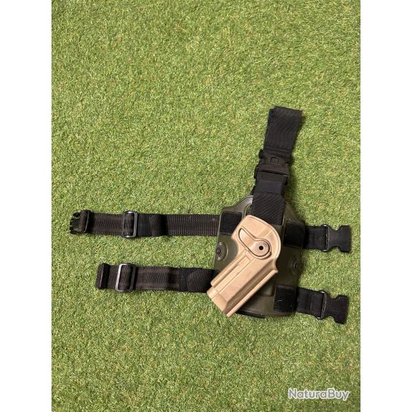 Holster IMI Defense Beretta 92 / PAMAS G1 + plaque de cuisse - Authentique Made in Israel