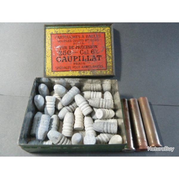 Ancienne boite m�tal de cartouches � balles 6 mm GAUPILLAT