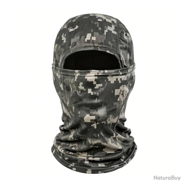 Cagoule Camouflage Digital Gris Vert Respirante Polyester