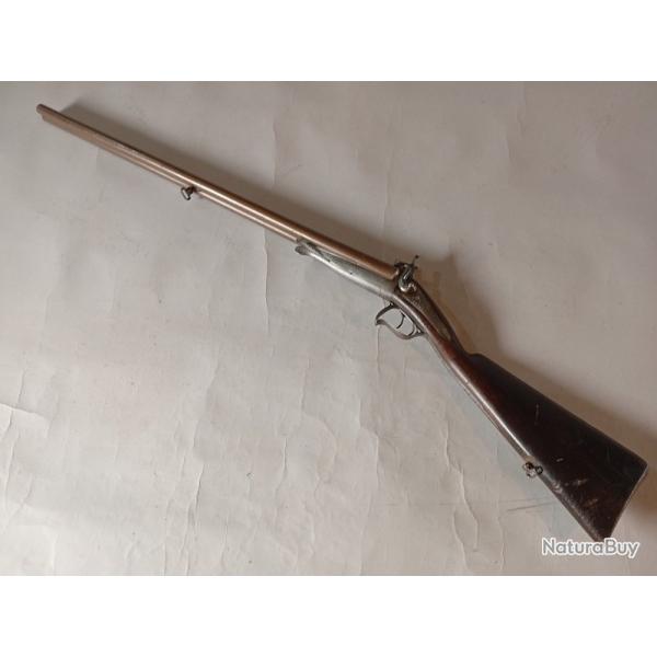 RARE FUSIL DE BORGNE � Broche (Syst�me Lefaucheux) - Crosse � Avantage Invers� - 19 eme siecle
