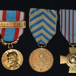 LOT DE 3 MEDAILLES ANCIEN COMBATTANT GUERRE D'ALGERIE-1954/1962