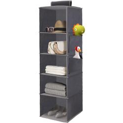 Range Chaussures Suspendu 5 Compartiments Rangement Armoire Pliable Organiseur V&ecirc;tements Chaussures