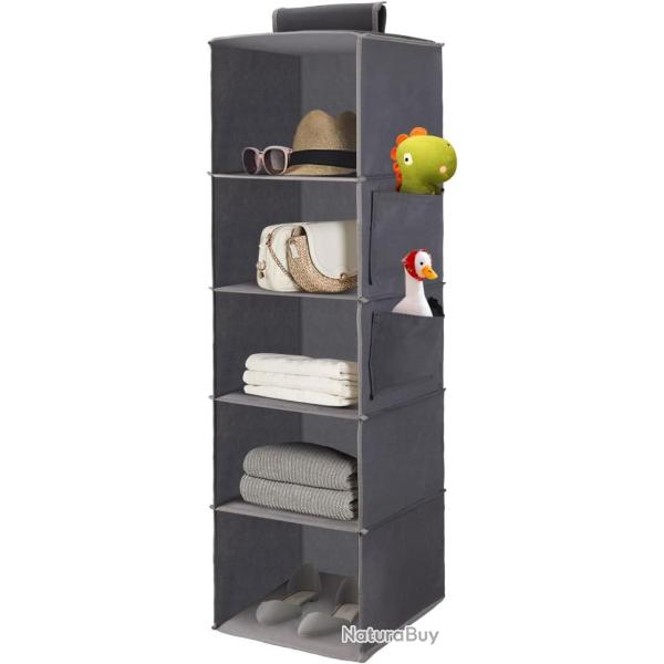 Range Chaussures Suspendu 5 Compartiments Rangement Armoire Pliable Organiseur V�tements Chaussures
