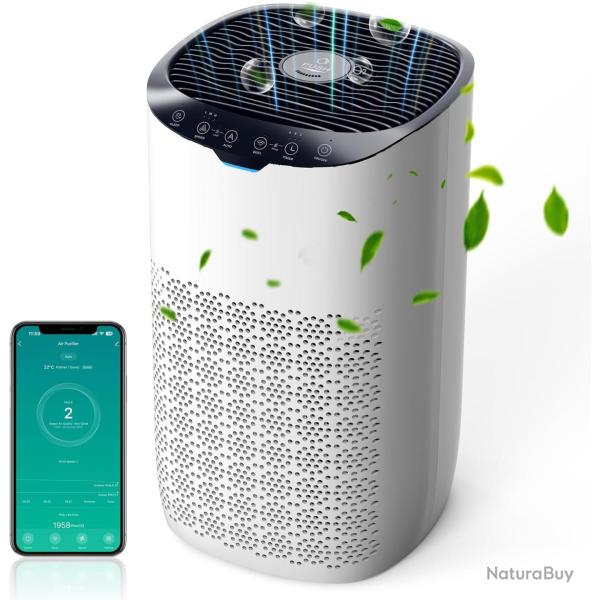 Purificateur d'air, CADR 300 m�/h, Pour des pi�ces de 80-120m�, Application Contr�le, Commande Vocal