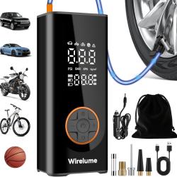 Gonfleur de pneus sans fil compresseur d'air portable pompe &agrave; pneus de voiture num&eacute;rique DC 12V 150P