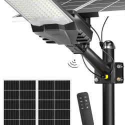Lampadaire Solaire Exterieur, lumi&egrave;re solaire ext&eacute;rieure Cr&eacute;puscule &agrave; l'Aube IP68 &eacute;clairage 6500K in