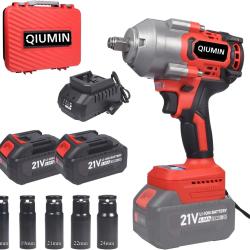 Visseuse &agrave; percussion sans fil 1000 Nm 21 V 1/2", avec 2 batteries de 4,0 Ah, chargeur rapide et 5 d