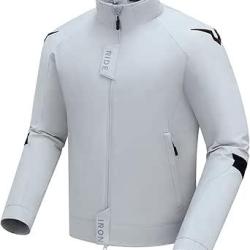 Blouson Moto Homme Taille L 4 Saisons - Veste Moto Textile Respirante et Coupe-Vent avec Protections