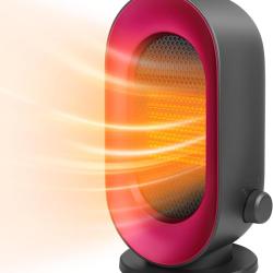Mini Chauffage Soufflant 900W, Space Heater Electrique Avec 3 Modes, Protection Anti-surchauffe et A
