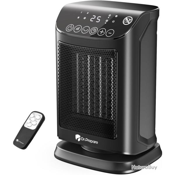 Chauffage d'appoint, 1500W PTC Chauffage Soufflant, T�l�commande, 3 Modes Chauffants, Thermostat, Mi