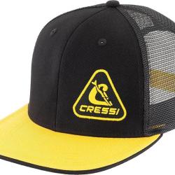 CRESSI Cap - Casquette avec Visi&egrave;re Sportive et Fonctionnelle, Noir/Jaune, Taille Unique Unisex