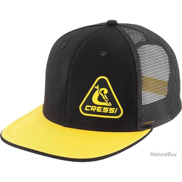 CRESSI Cap - Casquette avec Visi�re Sportive et Fonctionnelle, Noir/Jaune, Taille Unique Unisex