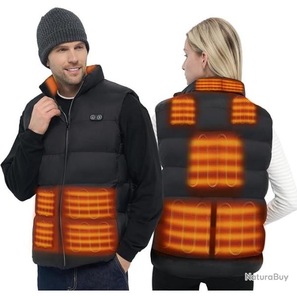 Veste Chauffante Homme Femme Taille XL Gilet Chauffant avec 3 Niveaux de Chauffage, 10 Zones de Chau